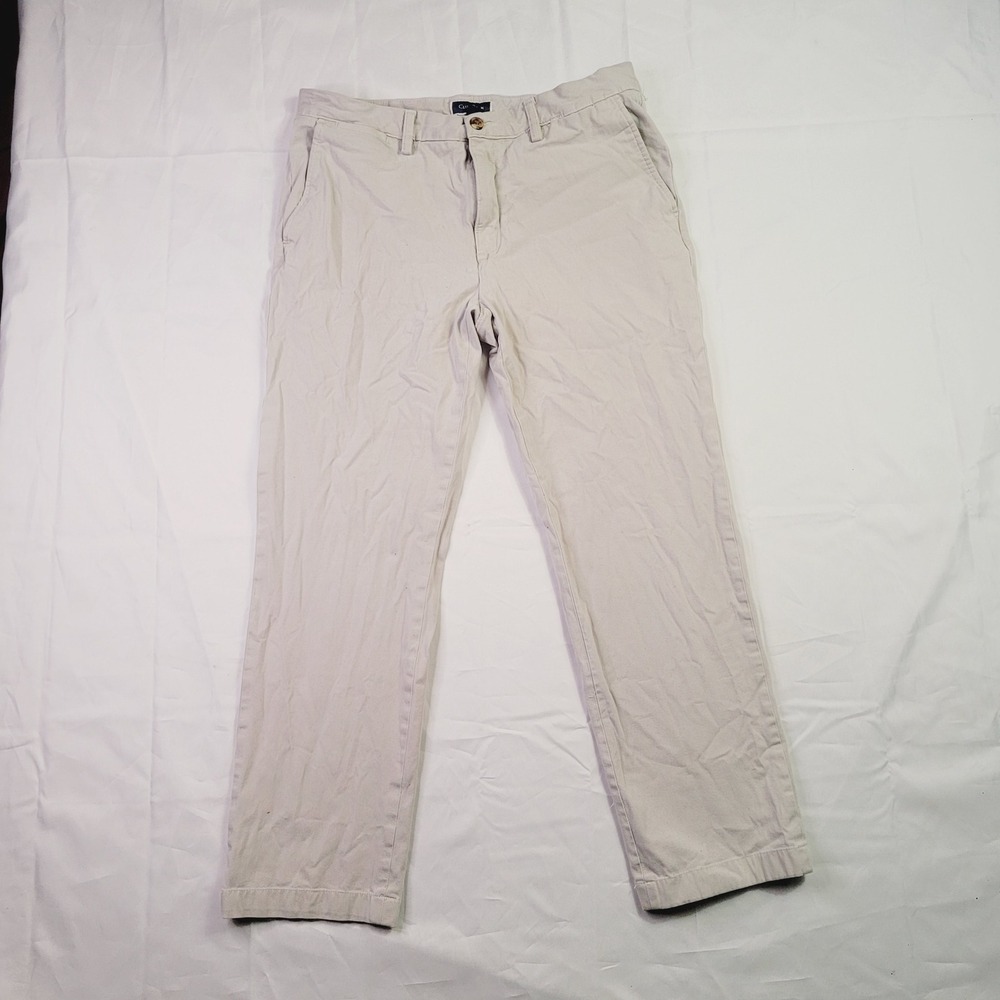 Club Room Men's 33x30 Chino Pants 33W 30L‎ Beige Straight Leg Cotton K84